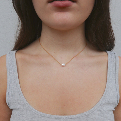 'Emelia' Pearl Chain Necklace - Lines & Current