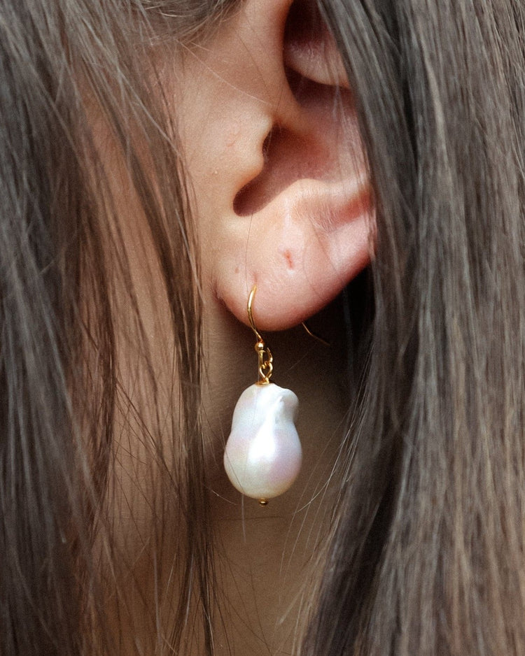 'Enid' Baroque Pearl Drop Earrings