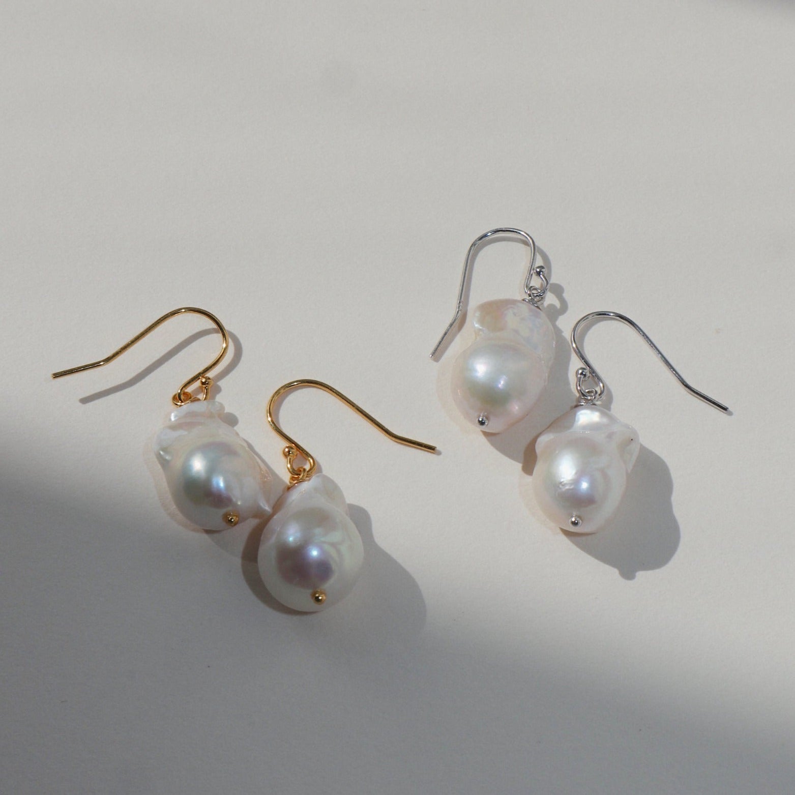 &#39;Enid&#39; Baroque Pearl Drop Earrings - Lines &amp; Current