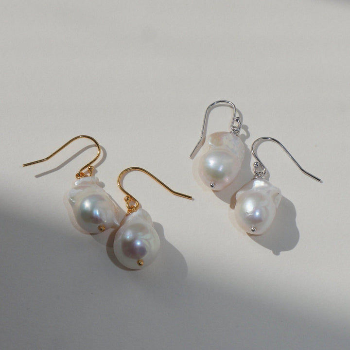 'Enid' Baroque Pearl Drop Earrings