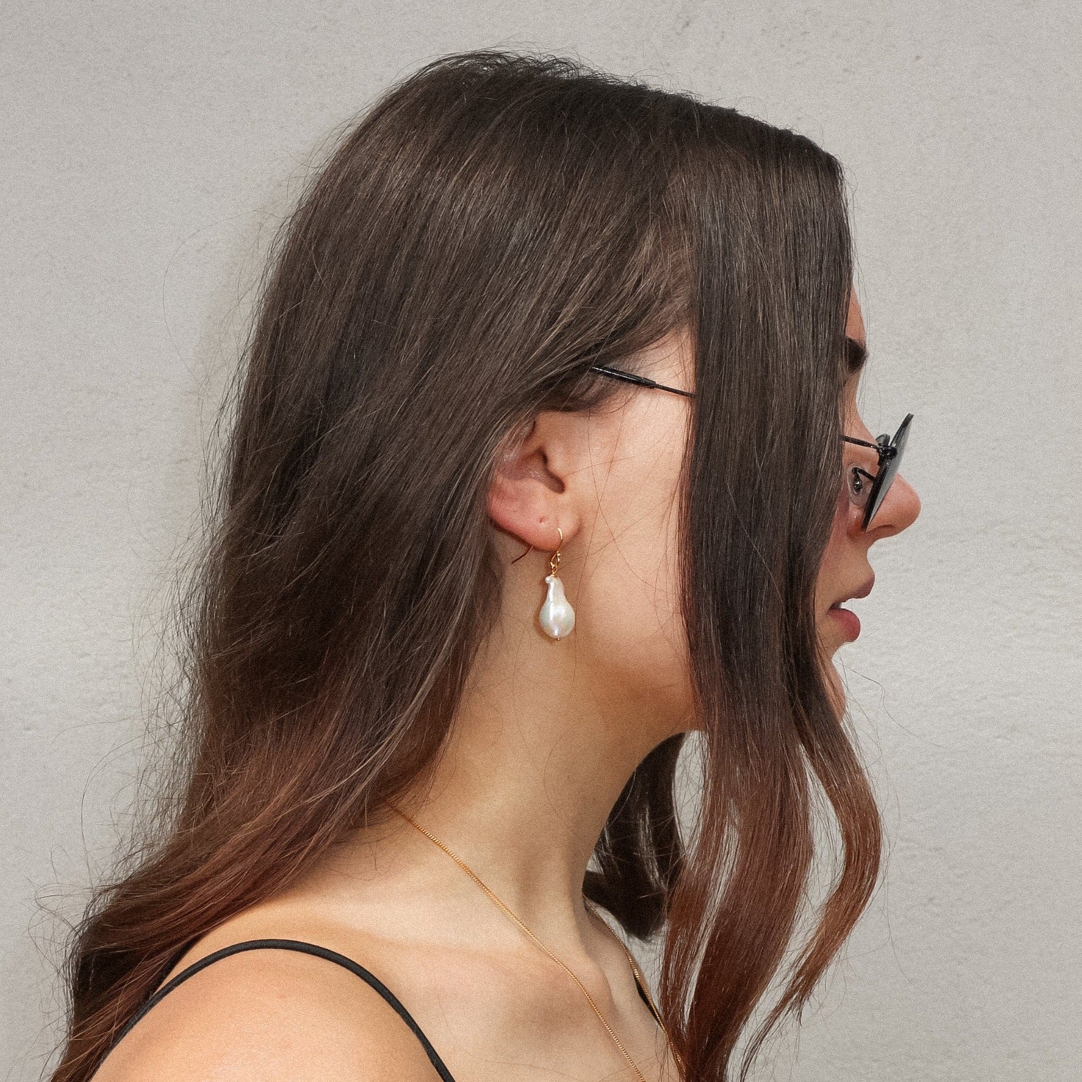 &#39;Enid&#39; Baroque Pearl Drop Earrings - Lines &amp; Current