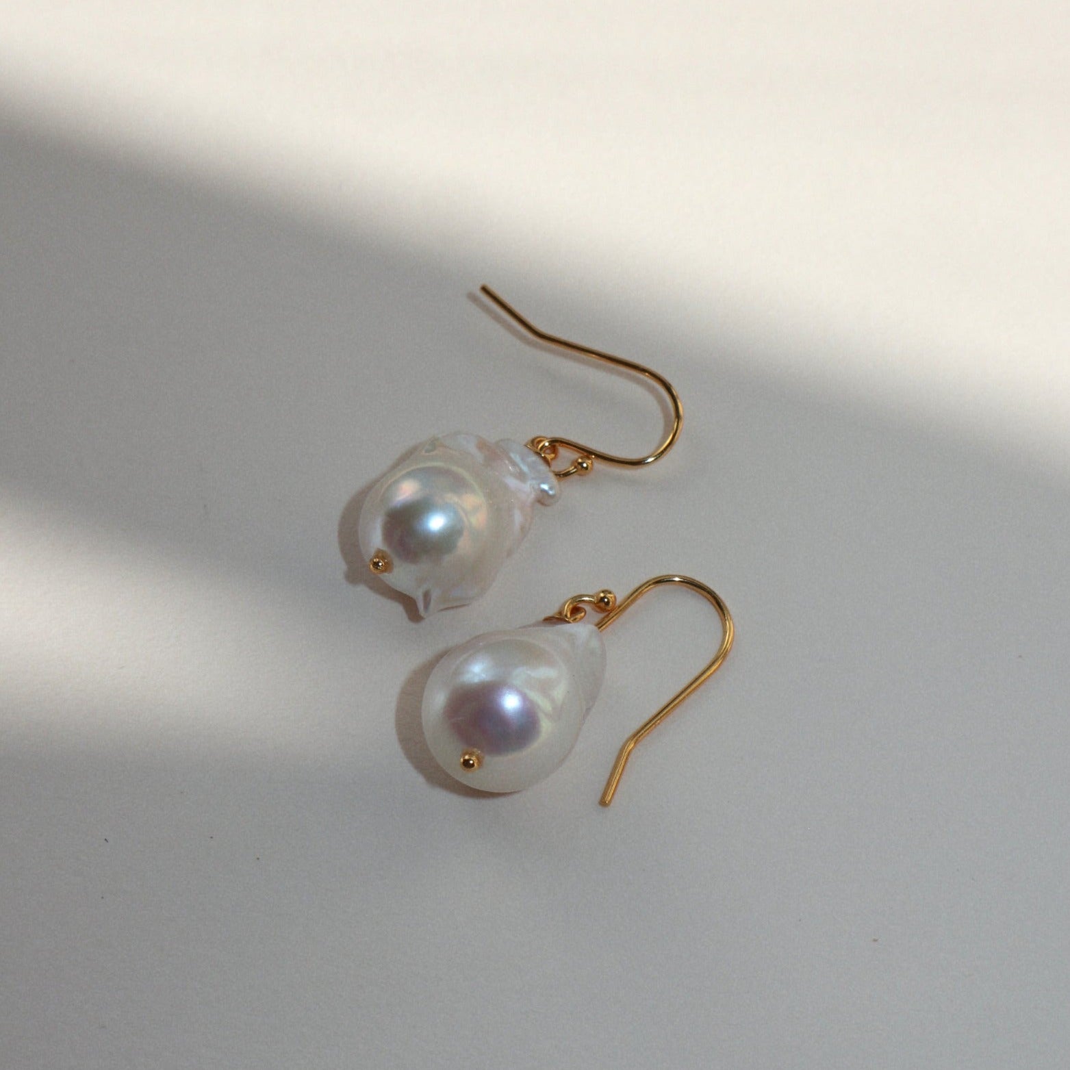 &#39;Enid&#39; Baroque Pearl Drop Earrings - Lines &amp; Current