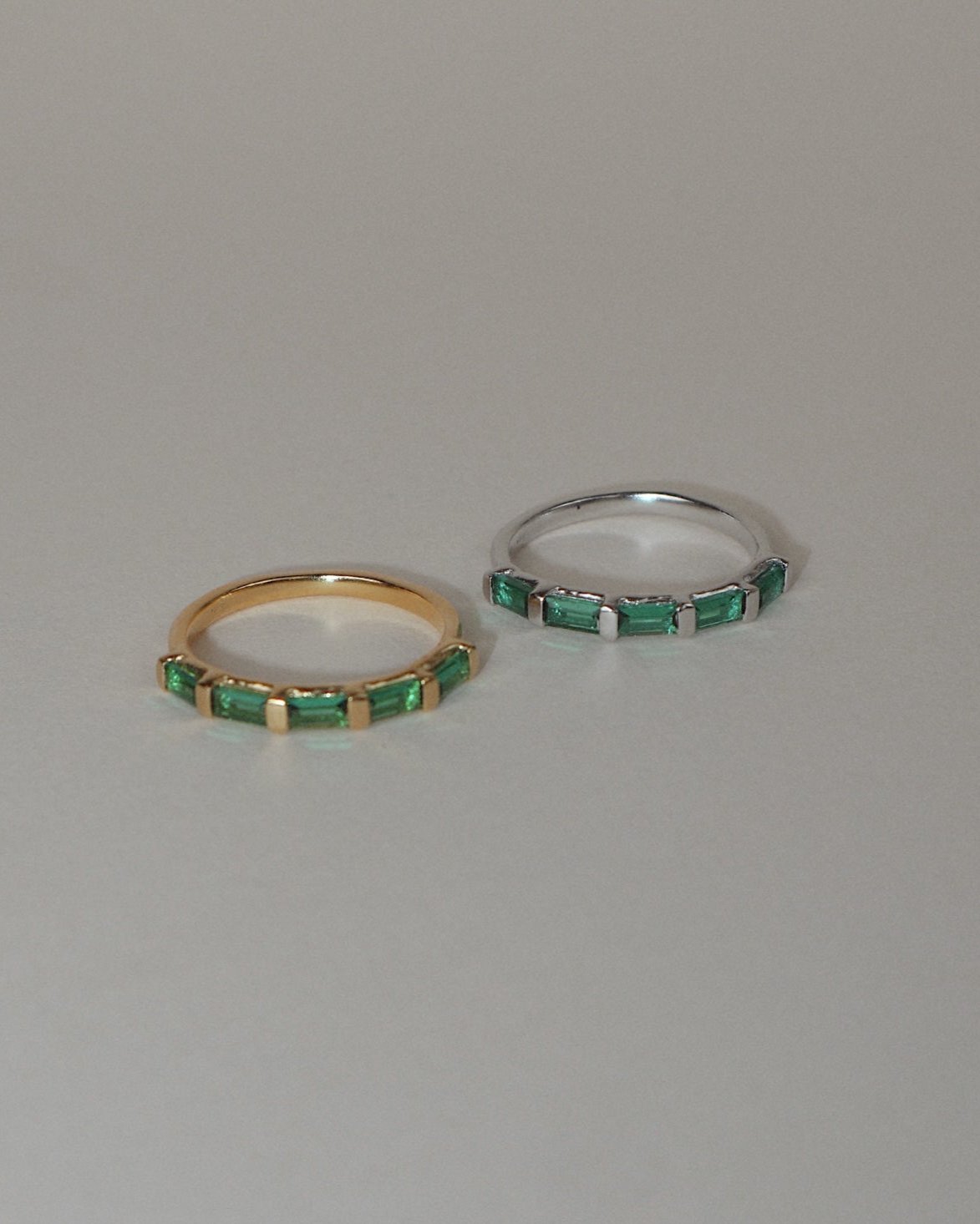 'Evie' Eternity Green Ring - Lines & Current