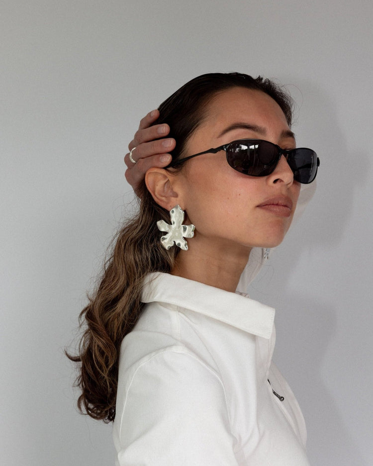 'Fleur' Form Earrings - Lines & Current