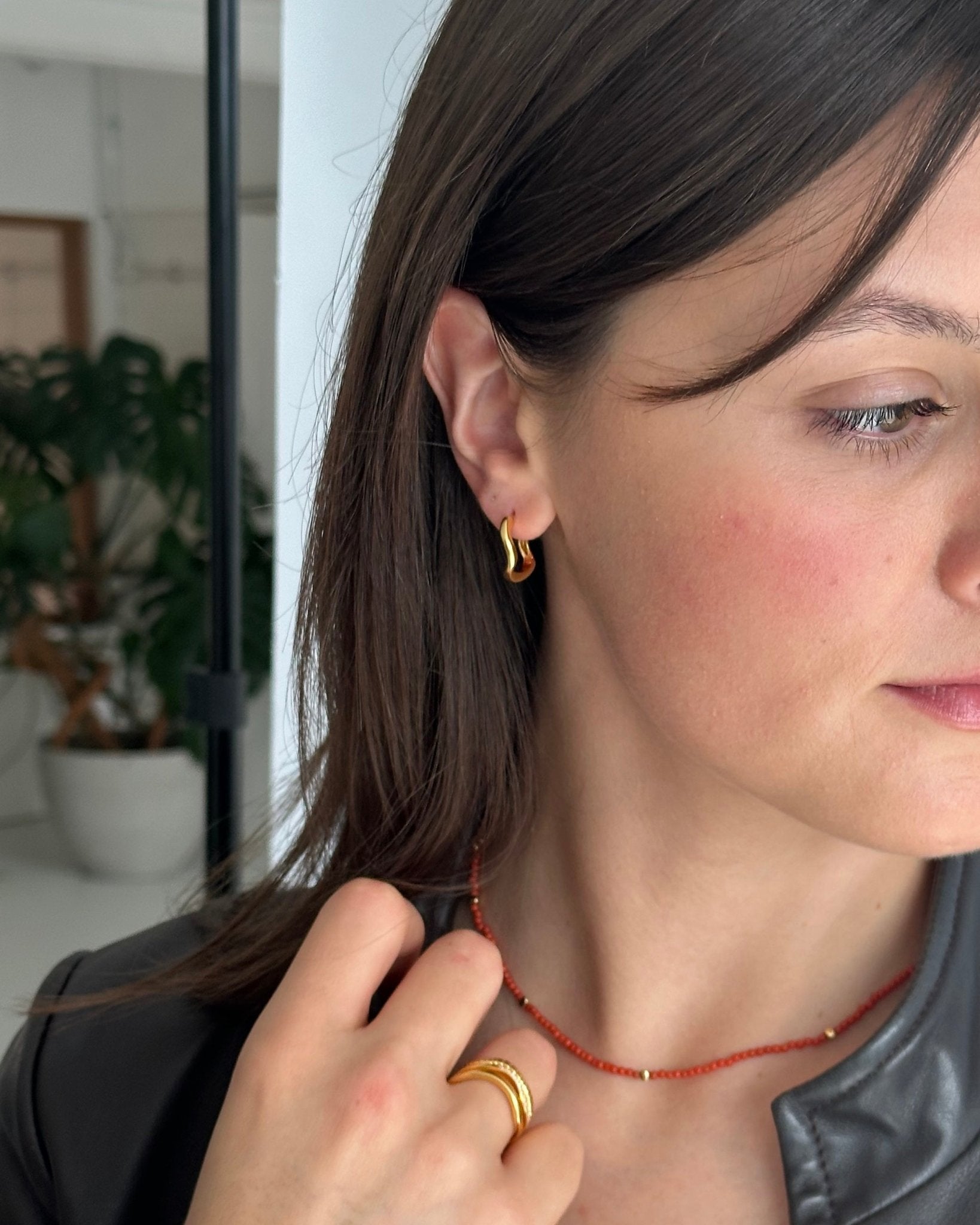 &#39;Flo&#39; Hoop Earrings - Lines &amp; Current