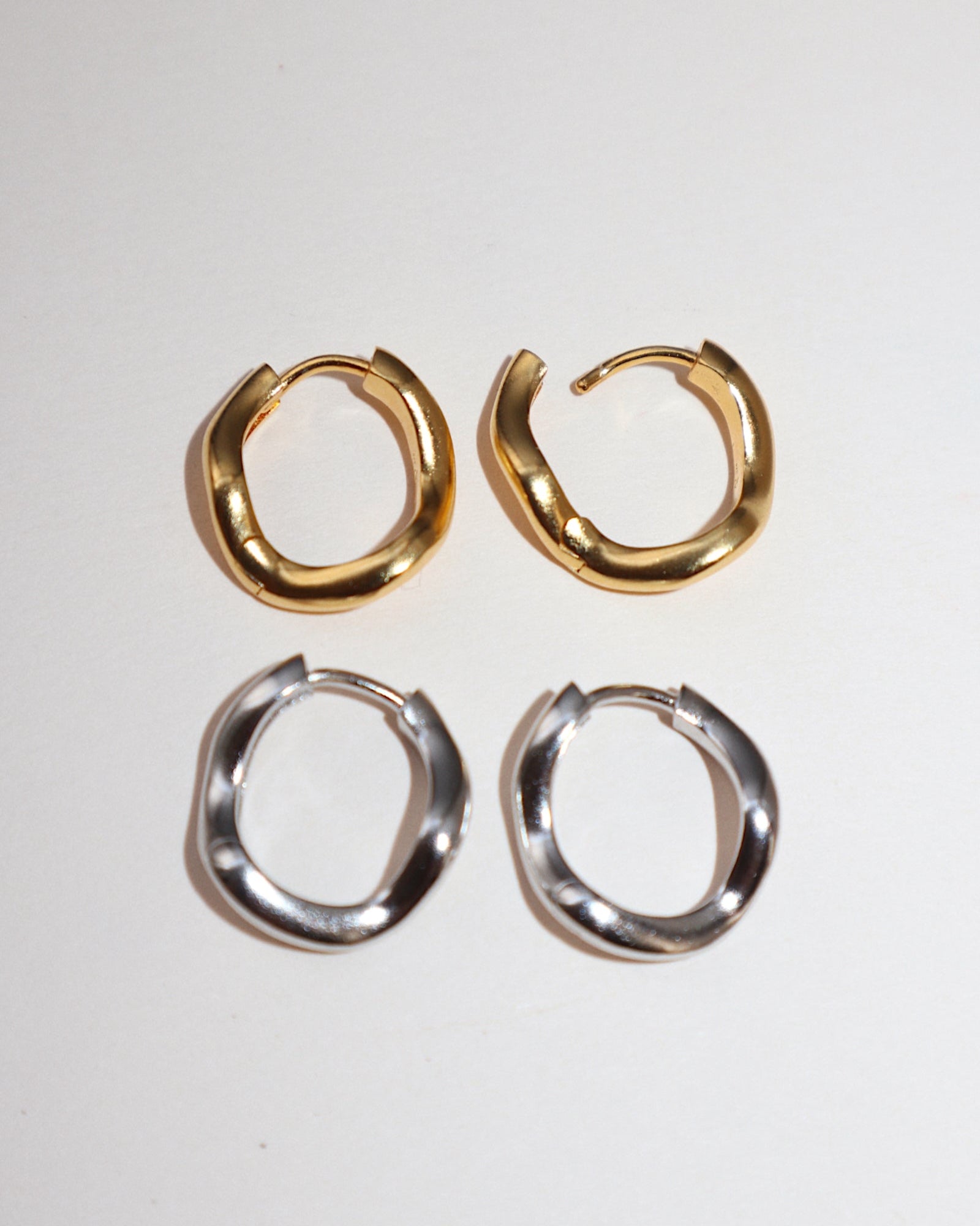 &#39;Flo&#39; Hoop Earrings - Lines &amp; Current