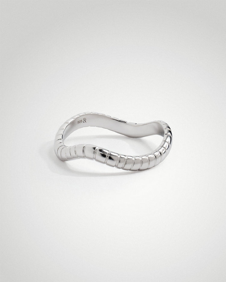 'Flo' Impression Stacker Ring - LINES AND CURRENT