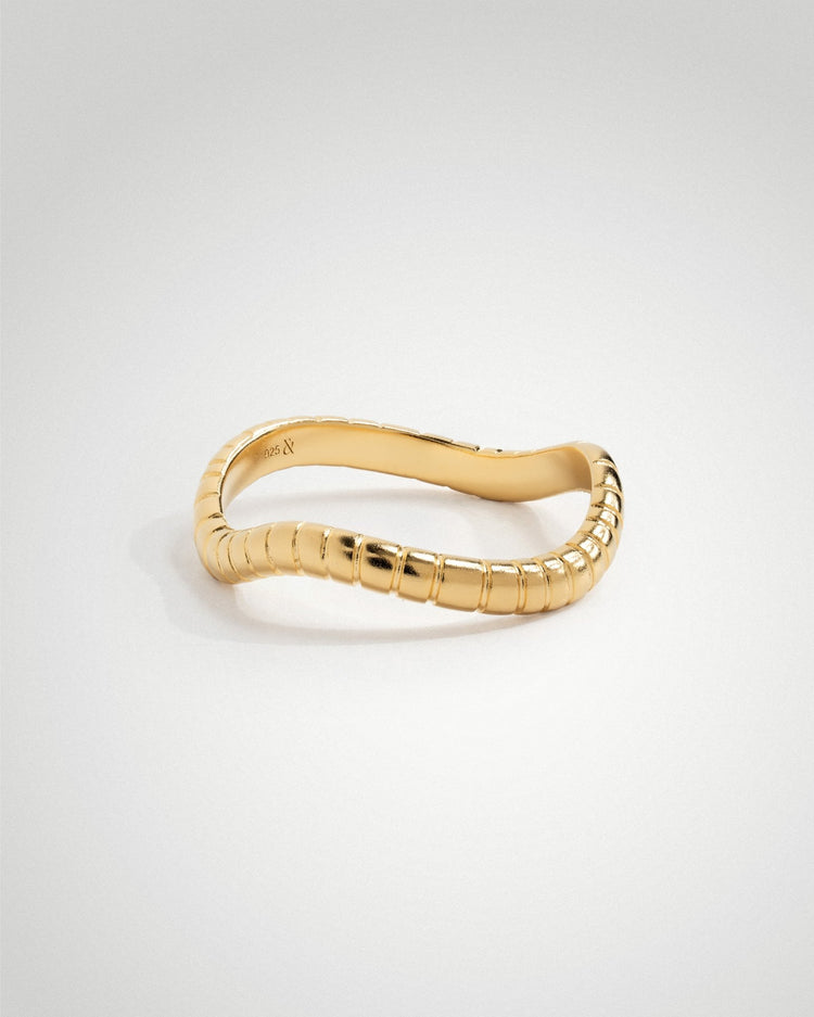 'Flo' Impression Stacker Ring - LINES AND CURRENT
