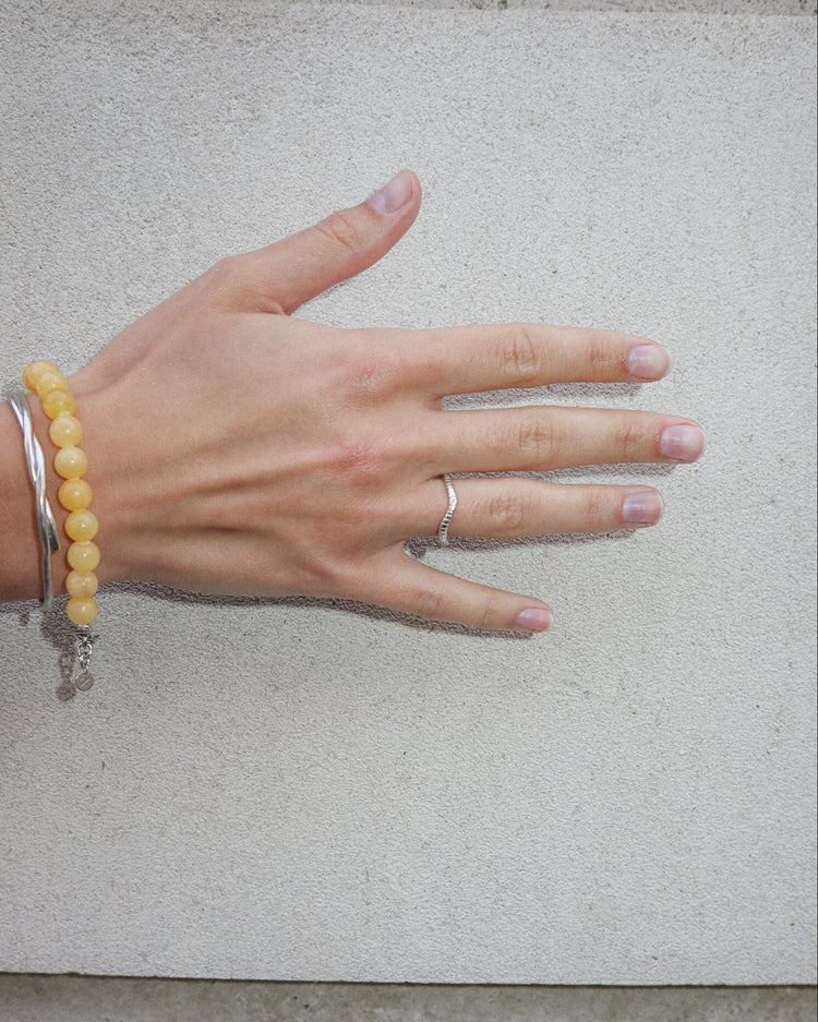 'Flo' Impression Stacker Ring - Lines & Current