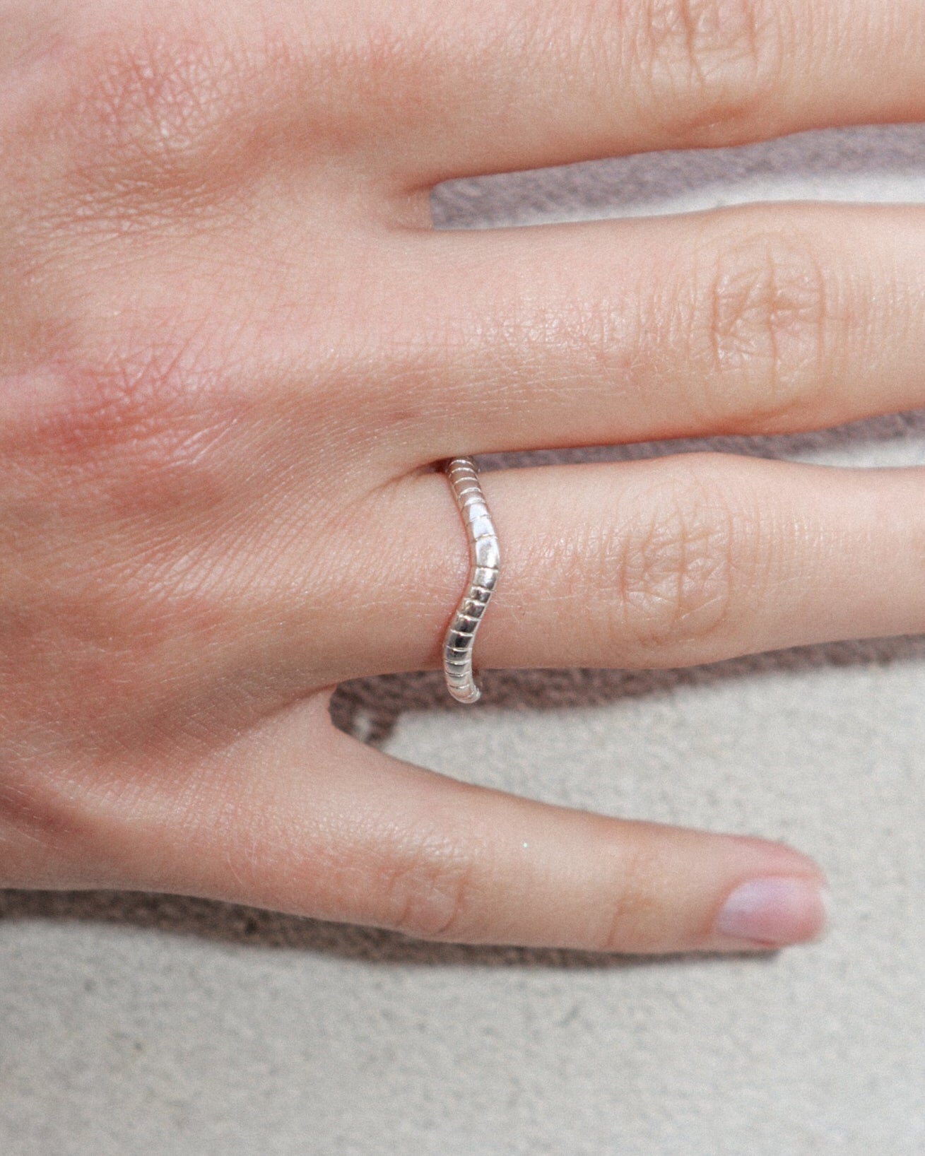 &#39;Flo&#39; Impression Stacker Ring - Lines &amp; Current