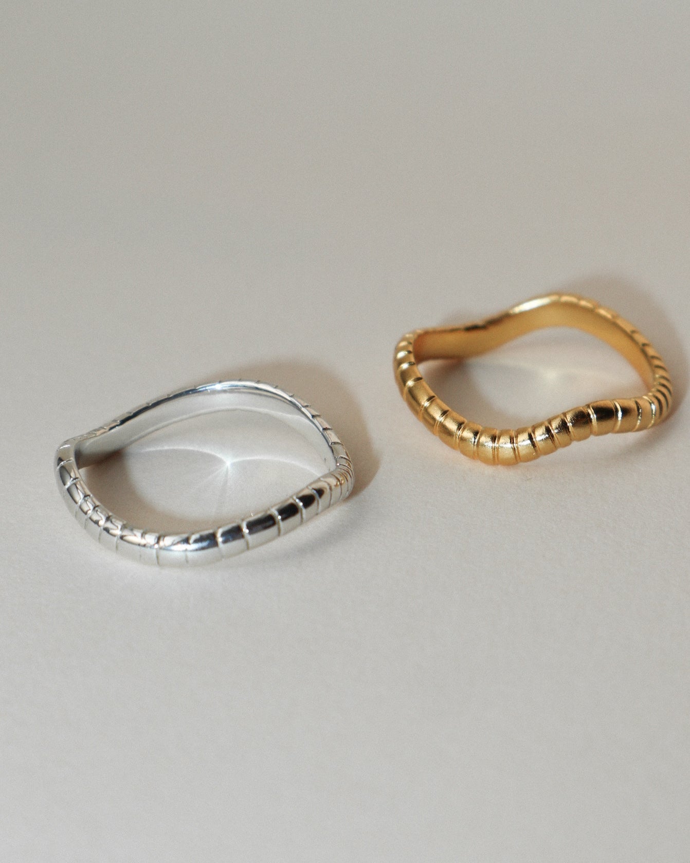 &#39;Flo&#39; Impression Stacker Ring - Lines &amp; Current