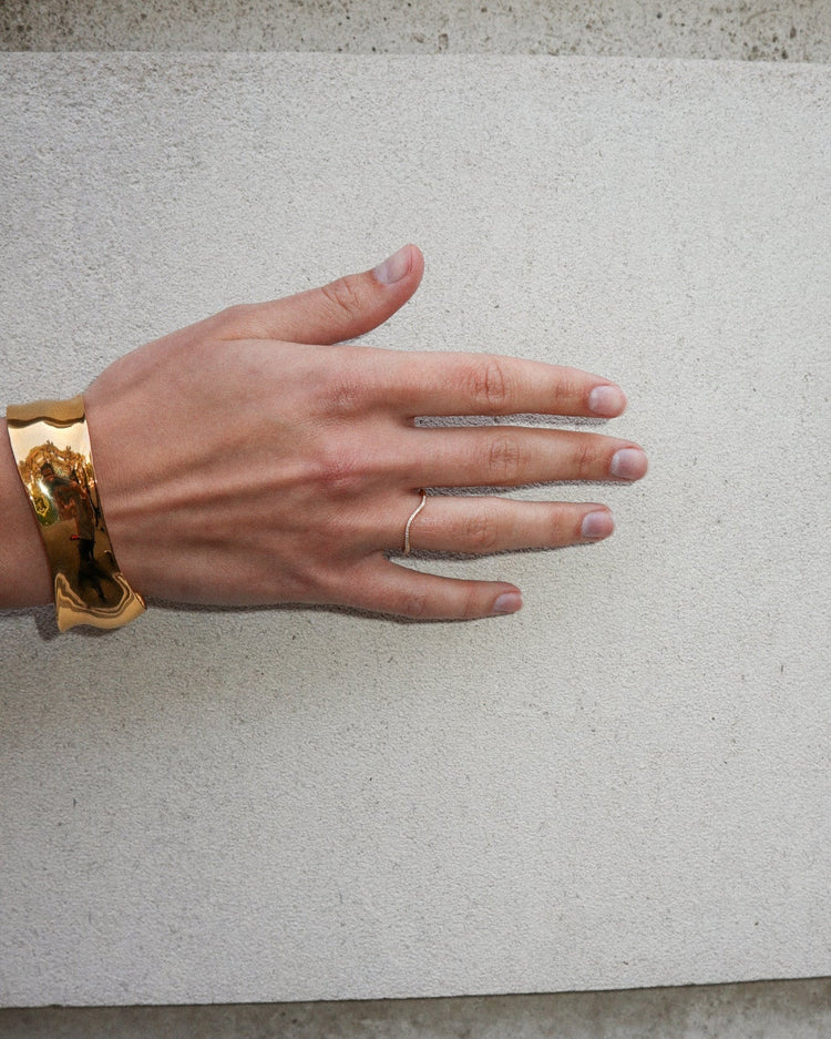 'Flo' Pavé Stacker Ring - Lines & Current