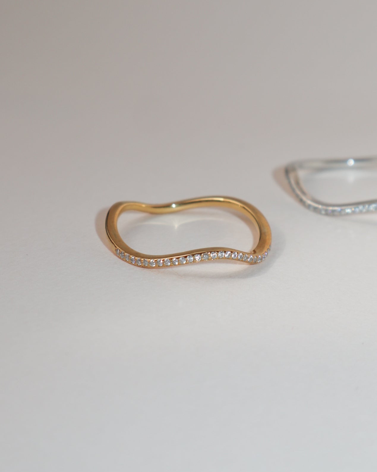 &#39;Flo&#39; Pavé Stacker Ring - Lines &amp; Current