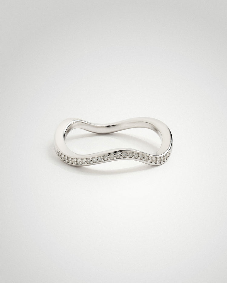 'Flo' Pavé Stacker Ring - LINES AND CURRENT