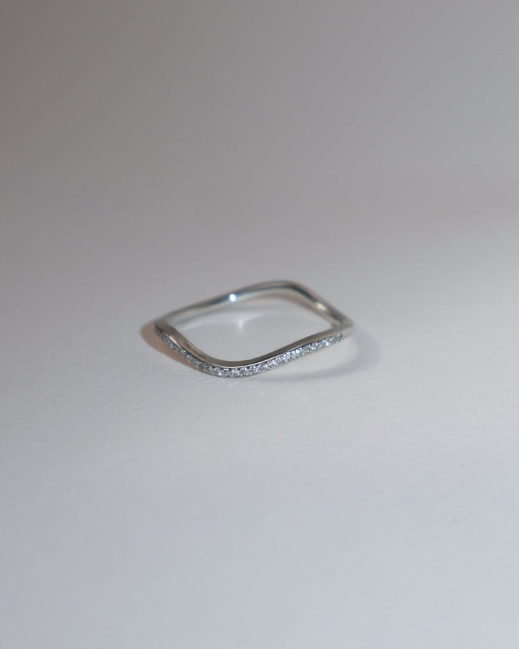 'Flo' Pavé Stacker Ring - Lines & Current