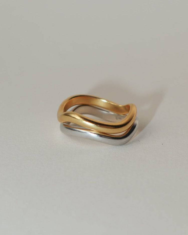 'Flo' Simple Stacker Ring - Lines & Current