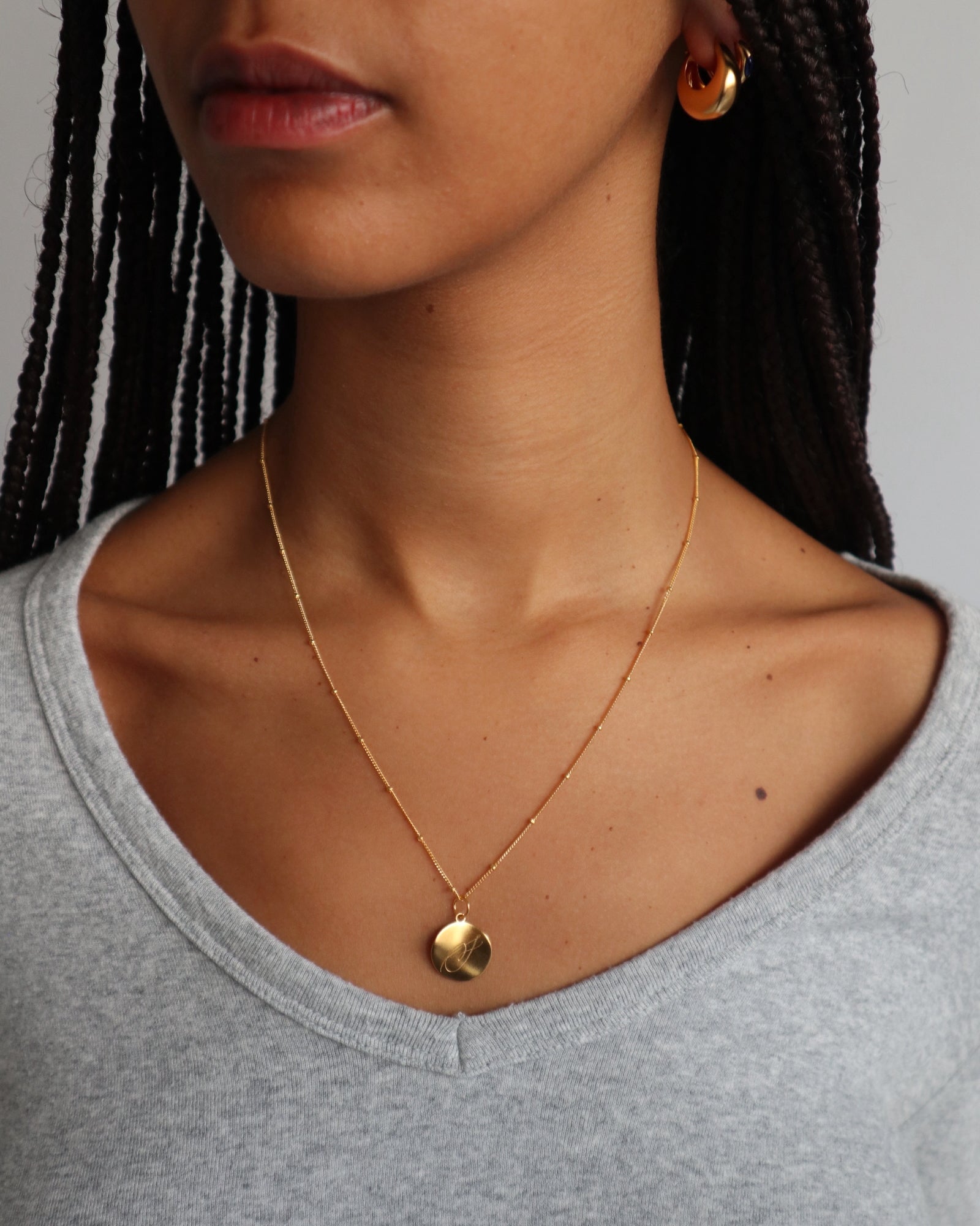 Golden 'Dreamer' Pendant Engraved Necklace - LINES AND CURRENT