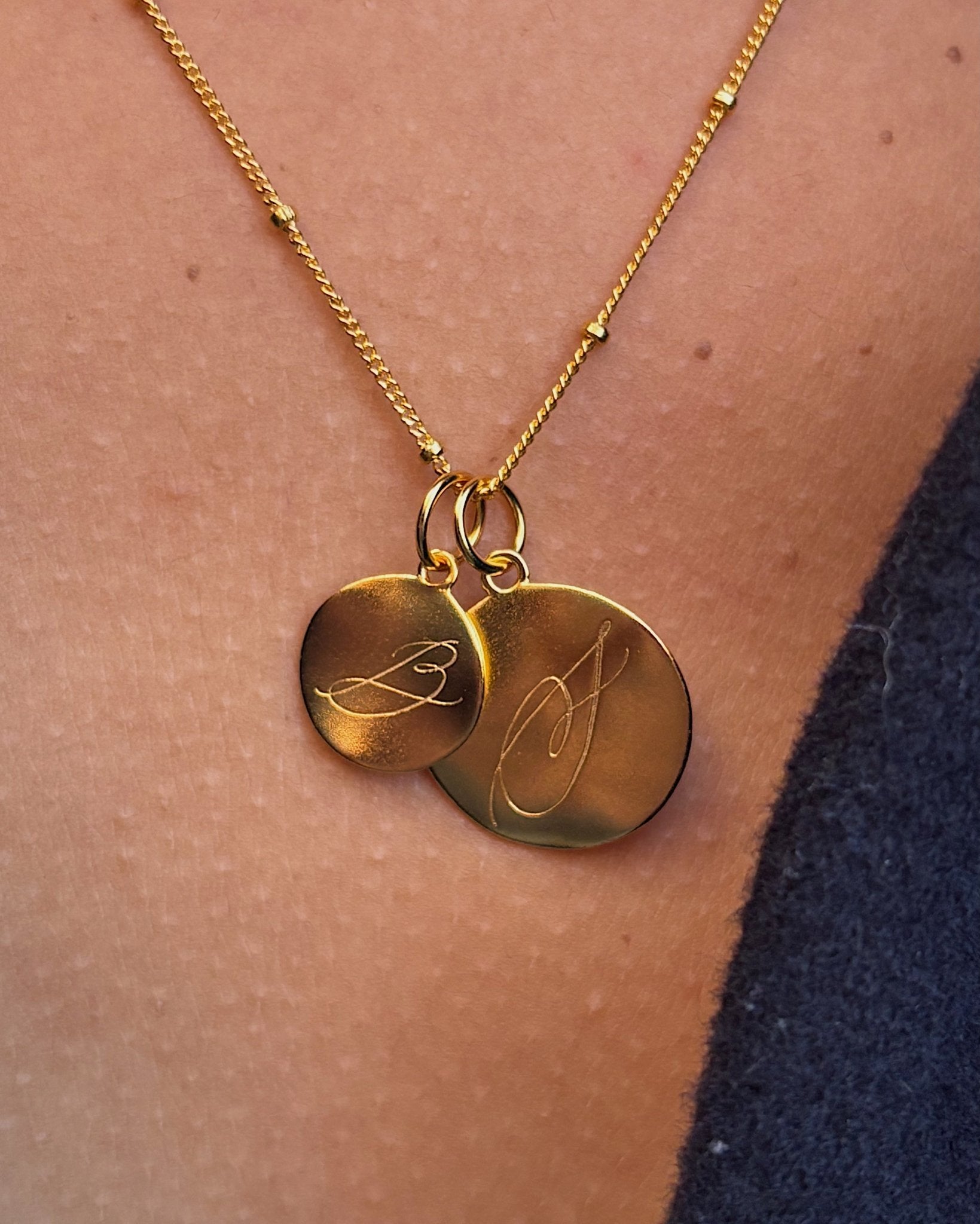 Golden 'Dreamer' Pendant Engraved Necklace - LINES AND CURRENT