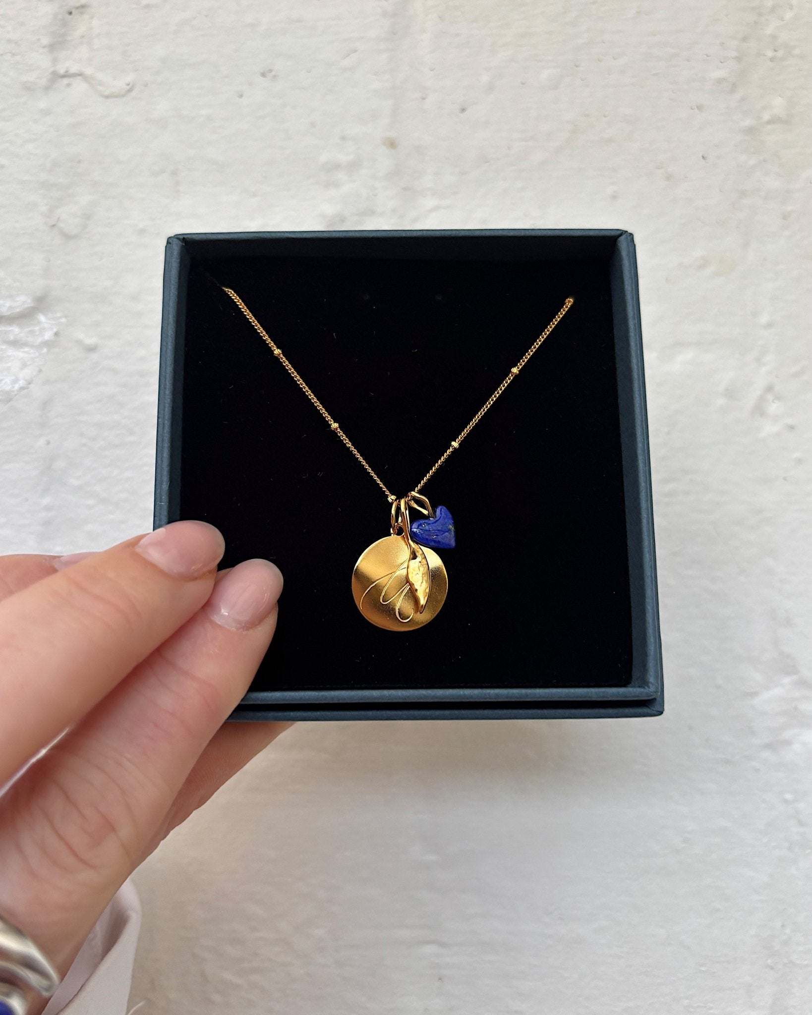 Golden 'Dreamer' Pendant Engraved Necklace - LINES AND CURRENT