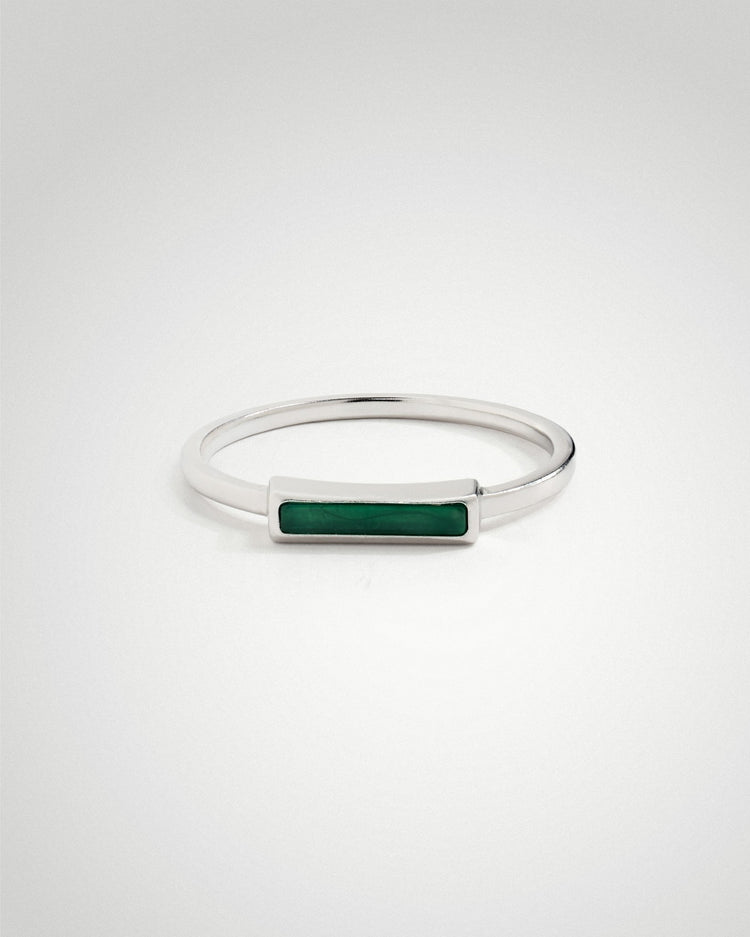 'Green Alchemy' Agate Ring - LINES AND CURRENT
