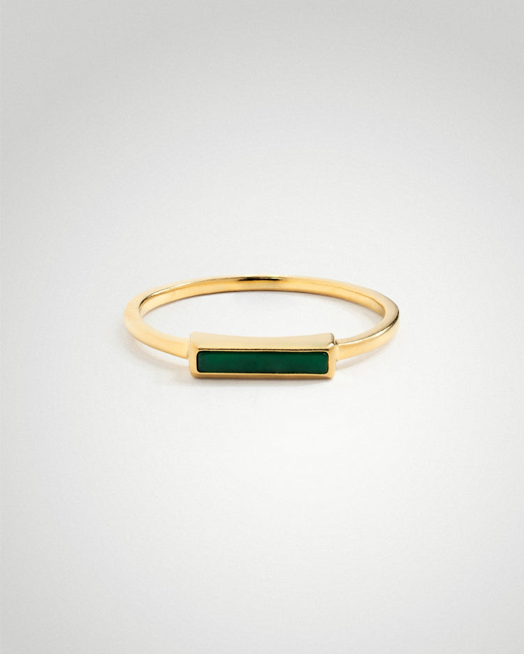 'Green Alchemy' Agate Ring - LINES AND CURRENT