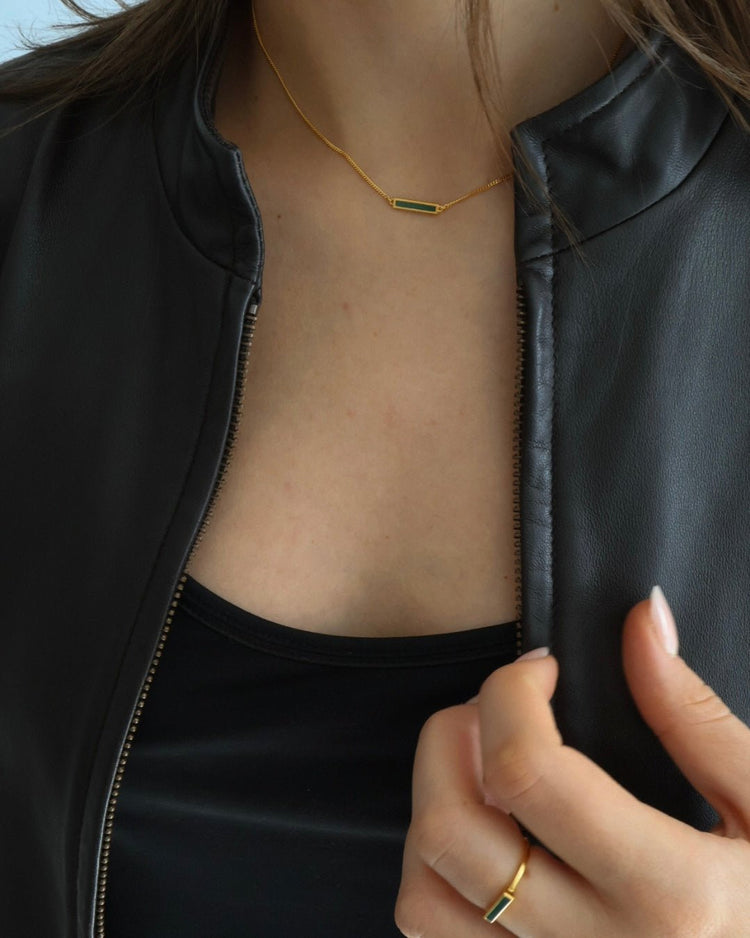 'Green Alchemy' Bar Necklace