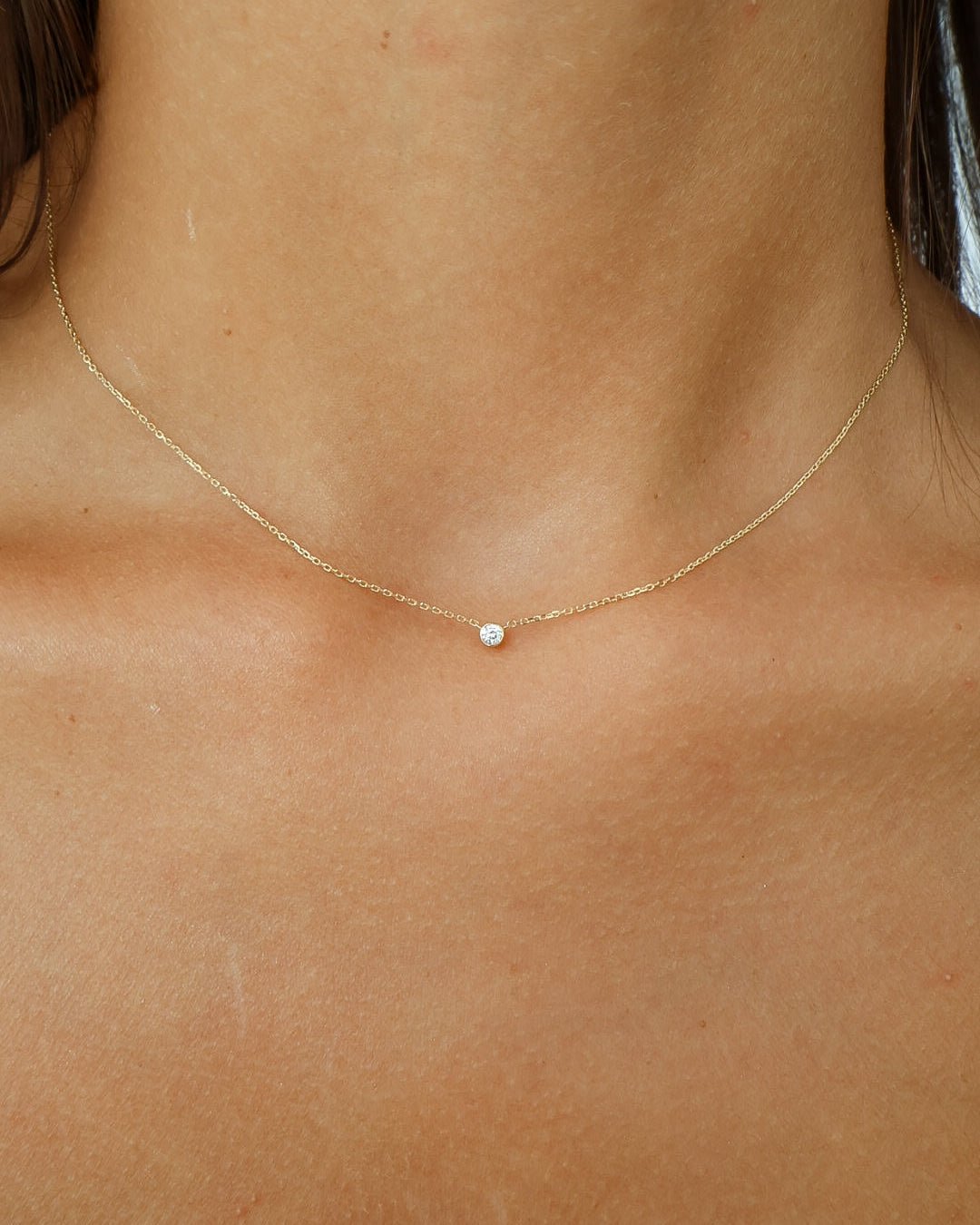 &#39;Hansley&#39; 9K Diamond Necklace - Lines &amp; Current