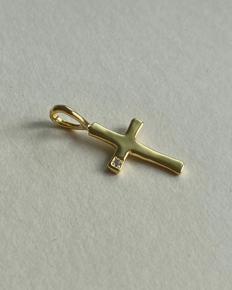 Cross with Mini Gem Charm