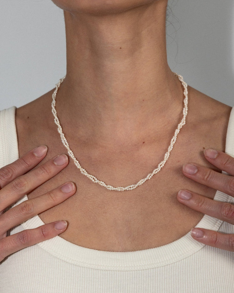 'Isla' Double Strand Pearl Necklace - Lines & Current
