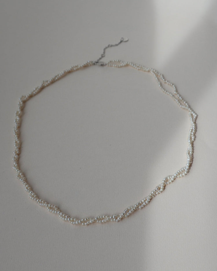 'Isla' Double Strand Pearl Necklace - Lines & Current