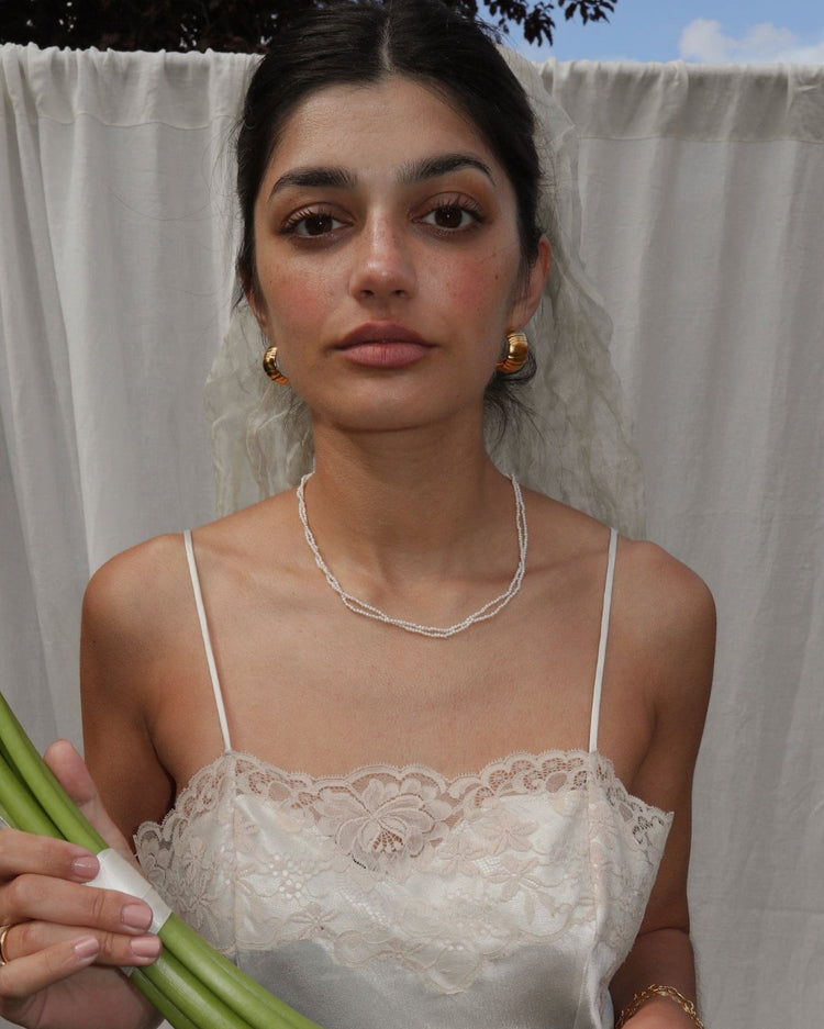 'Isla' Double Strand Pearl Necklace - Lines & Current