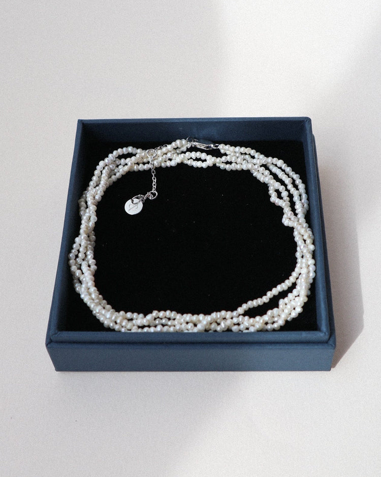 'Isla' Double Strand Pearl Necklace - Lines & Current