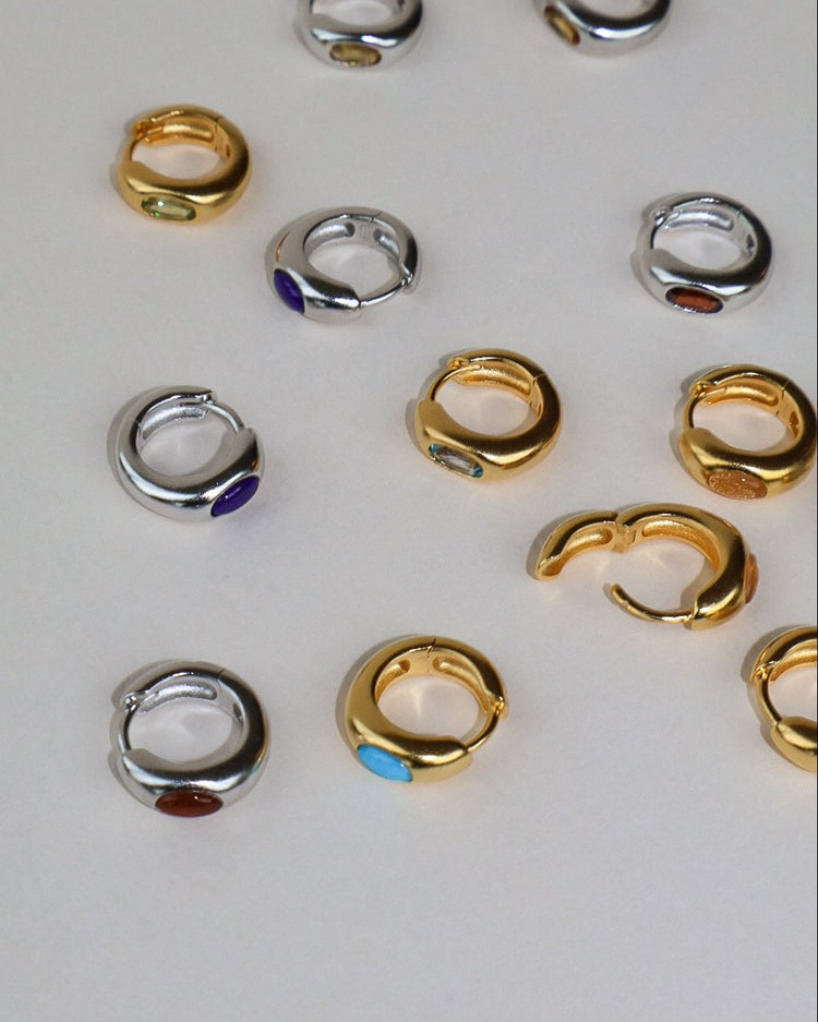 'Jesper' Birthstone Huggies - LINES AND CURRENT