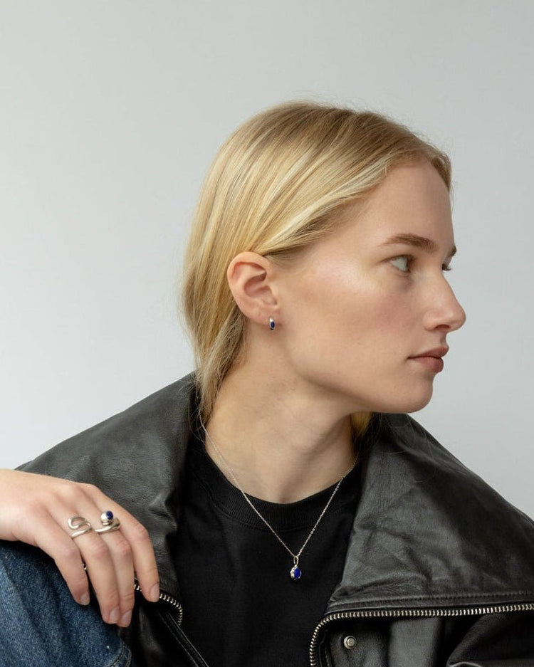 'Jesper' Birthstone Huggies - LINES AND CURRENT