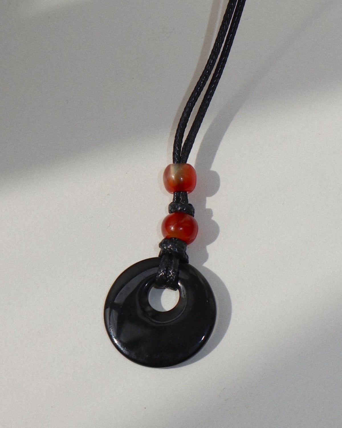 Jet Obsidian Cord Necklace