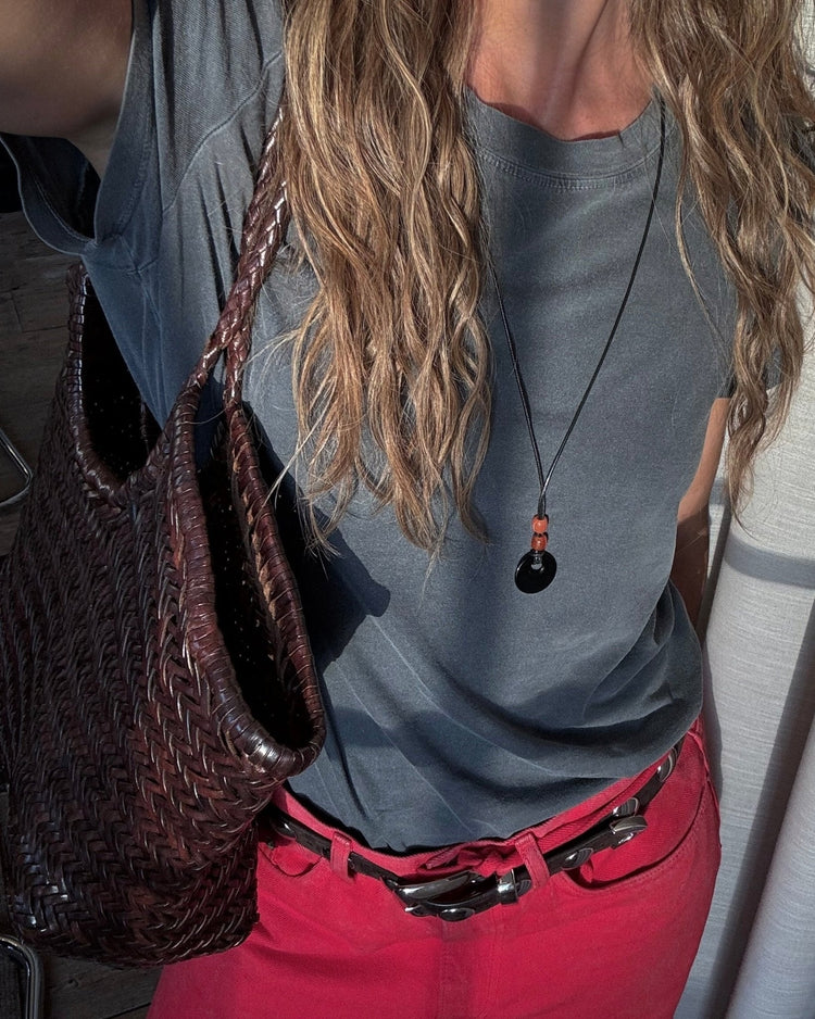 'Jet' Obsidian Cord Necklace