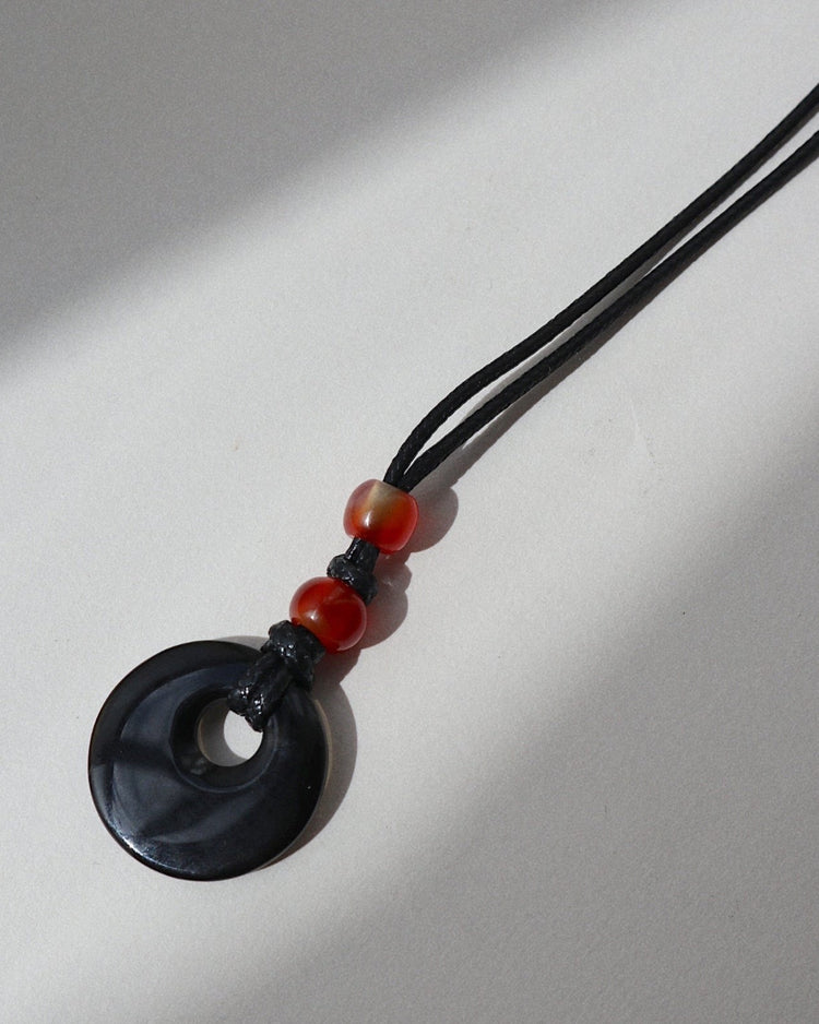 'Jet' Obsidian Cord Necklace