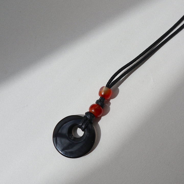 'Jet' Obsidian Cord Necklace