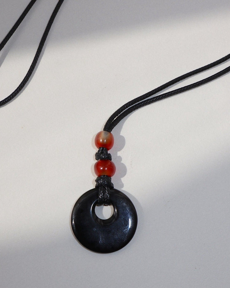 'Jet' Obsidian Cord Necklace