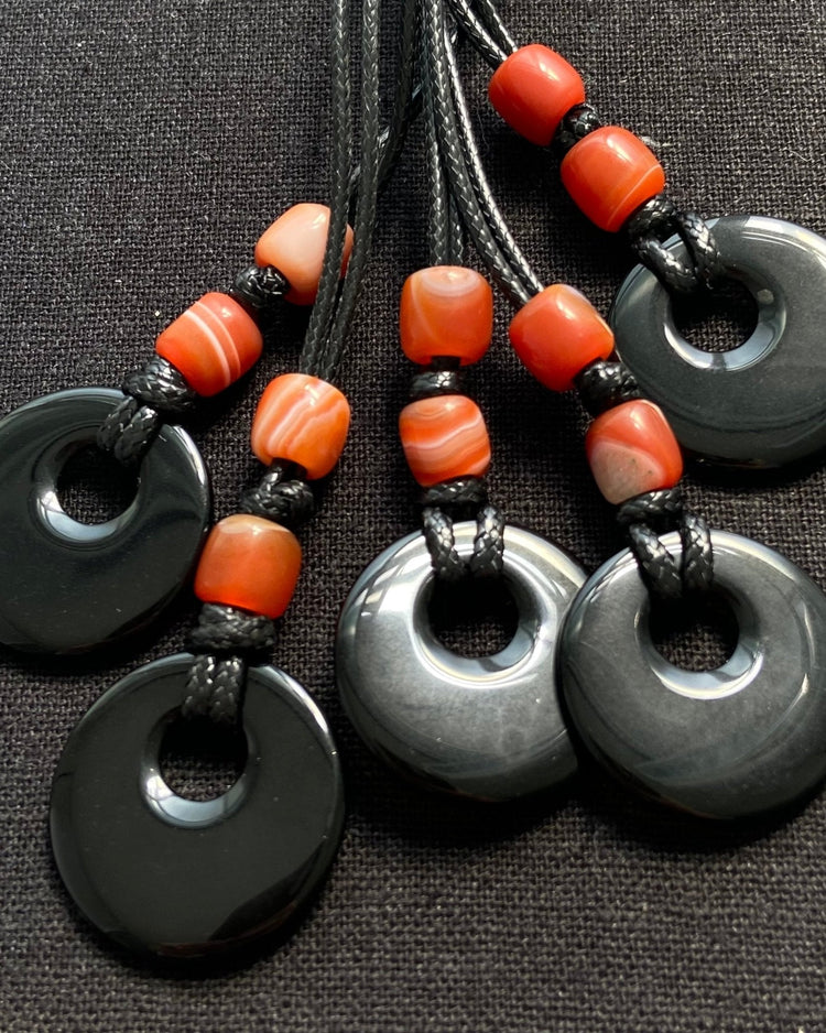 'Jet' Obsidian Cord Necklace