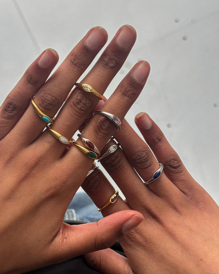 'Joni' Birthstone Rings - LINES AND CURRENT