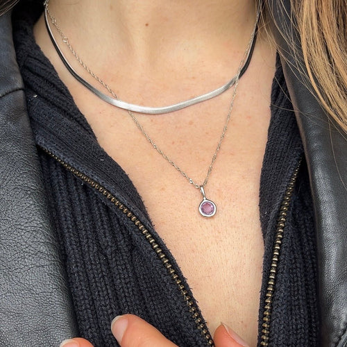 'Jörd' Birthstone Pendant Necklace - Lines & Current