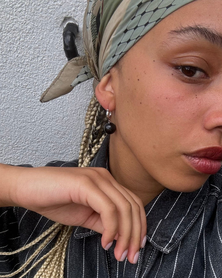 'Le Monde' Tiger's Eye Bead Earrings