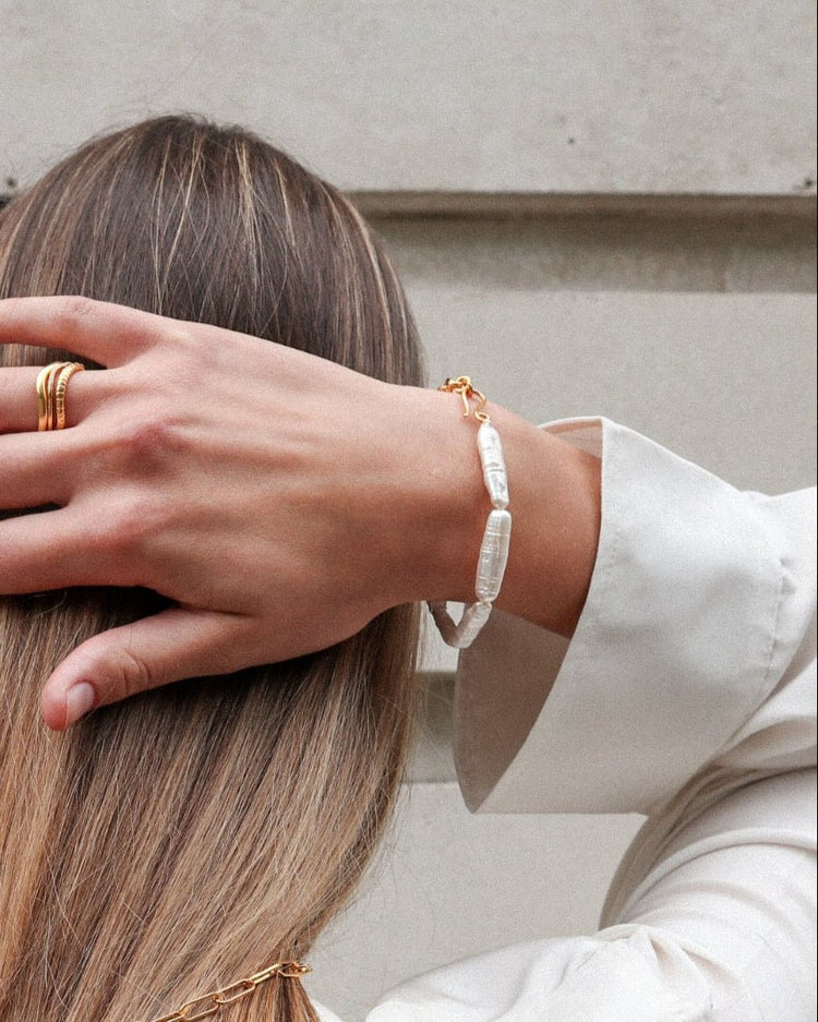 'Linea' Pearl Bracelet - Lines & Current