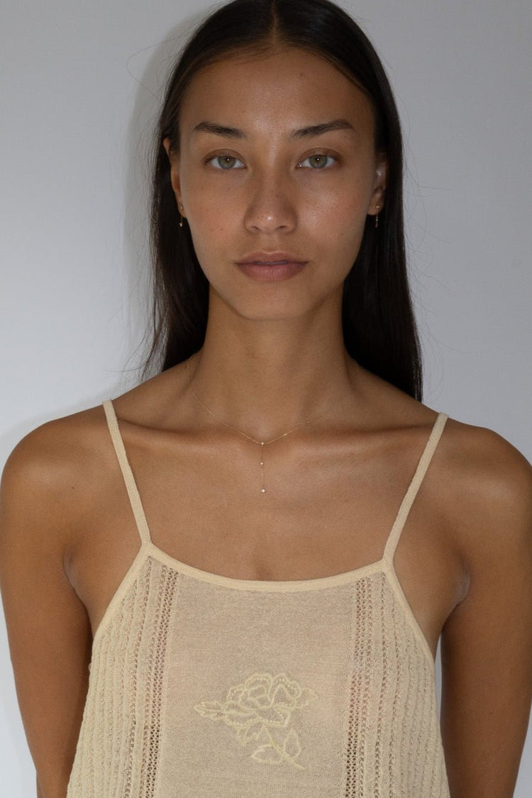 'Lisse' 9k Diamond Lariat Necklace - Lines & Current