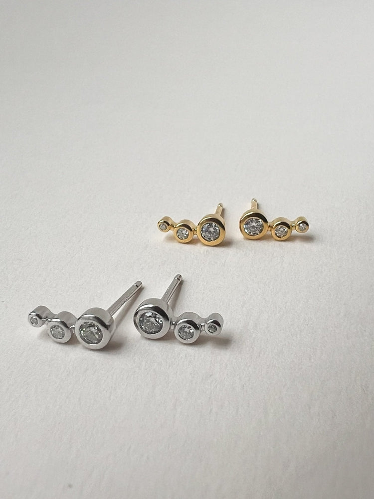 'Mina' Triple Climber Earrings - Lines & Current