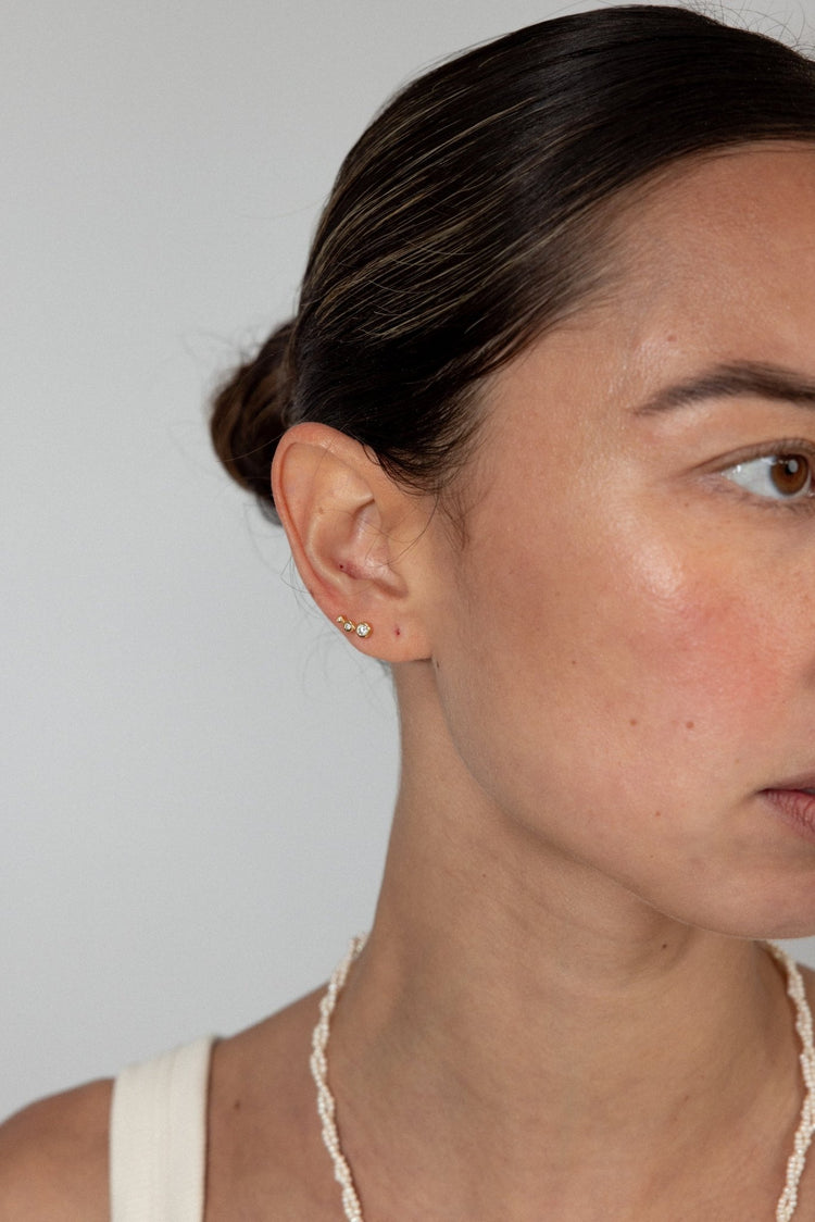 'Mina' Triple Climber Earrings - Lines & Current
