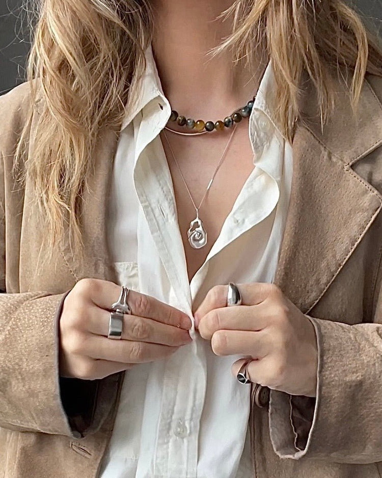 'Momentum' Molten Chain Necklace - Lines & Current