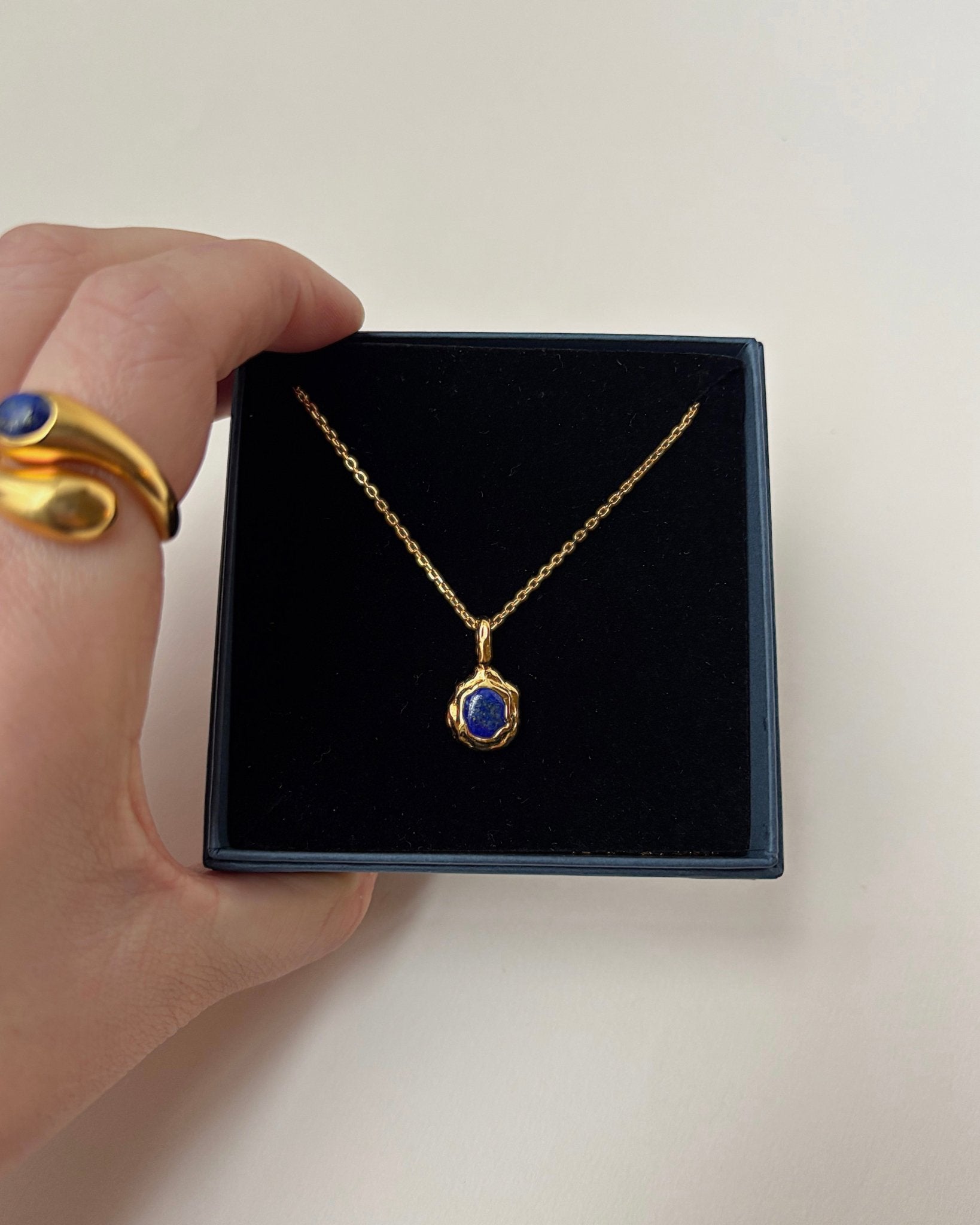 &#39;Nox&#39; Molten Lapis Necklace - LINES AND CURRENT