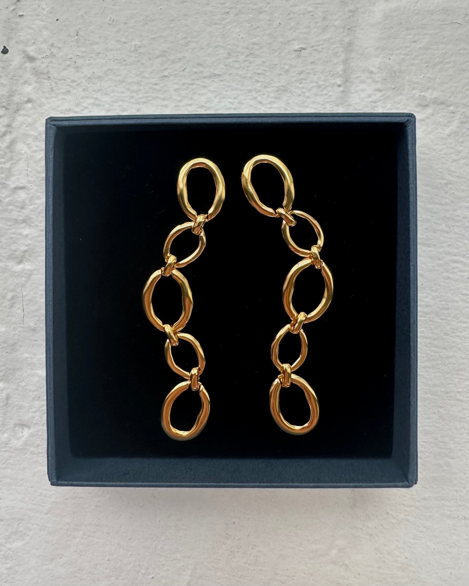 &#39;Oslo&#39; Long Drop Earrings - LINES AND CURRENT